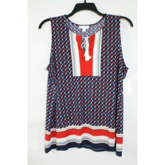 Charter Club Women's Ocean Drift Blouse Top Shirt Color Blue Size Large - Picture 2 of 3